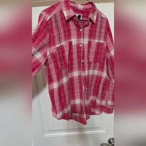 Universal Thread Red Plaid Button Down Shirt